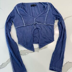 White Fox Women's dip Dye Blue Long Sleeve Top